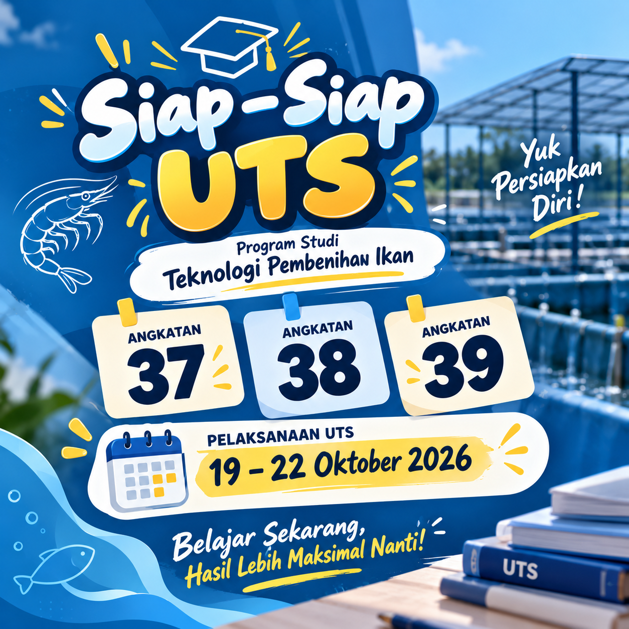 Jadwal Lengkap UTS Prodi Teknologi Pembenihan Ikan 